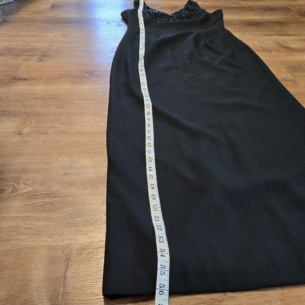 Vintage Laurence Kazar Black Dress with Elegant Bead Detailing Size 10 - Picture 3 of 6